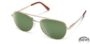 Suncloud Callsign Sunglasses Polarized in Gold with Grey Green